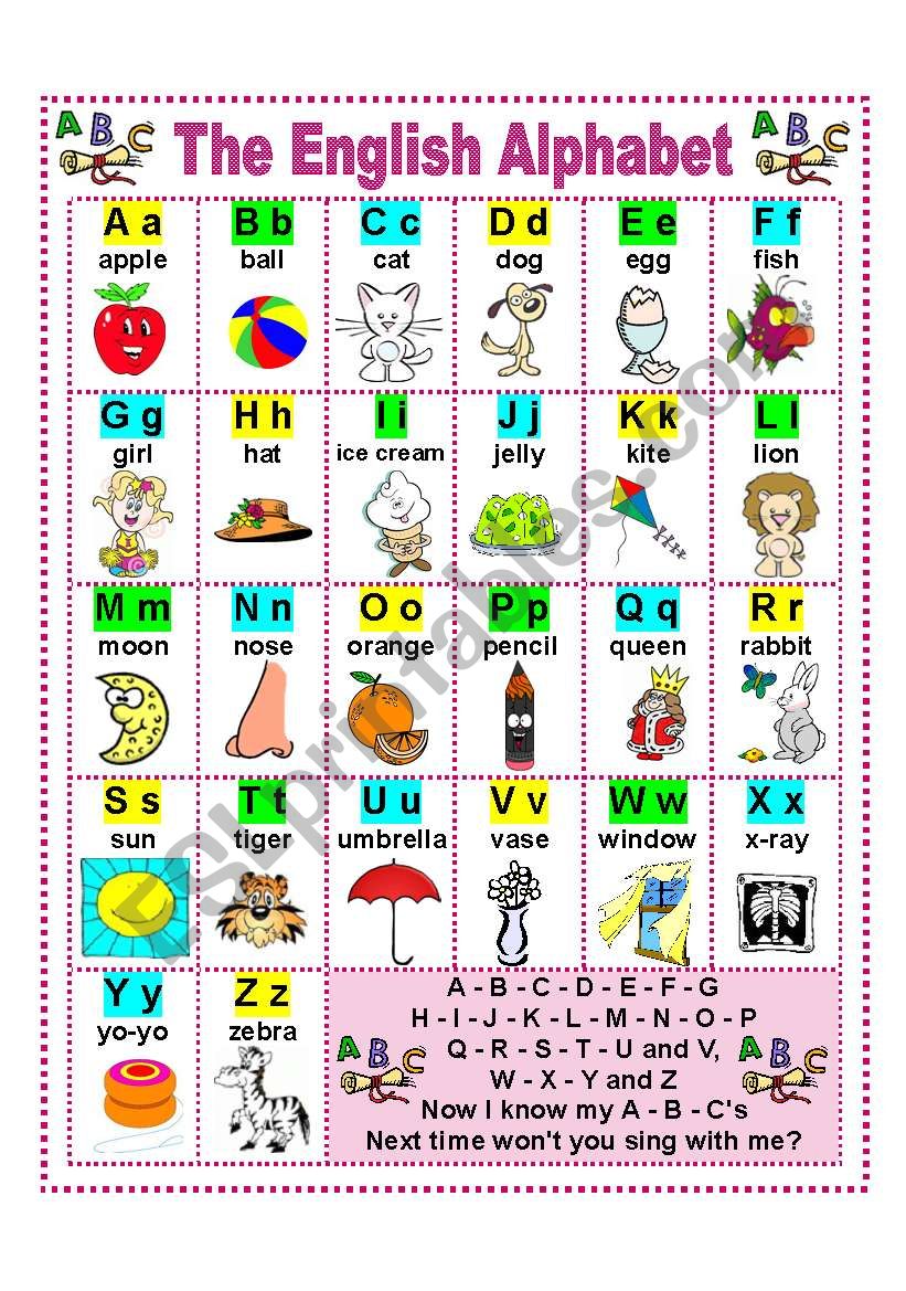 English Alphabet Worksheets For Kindergarten