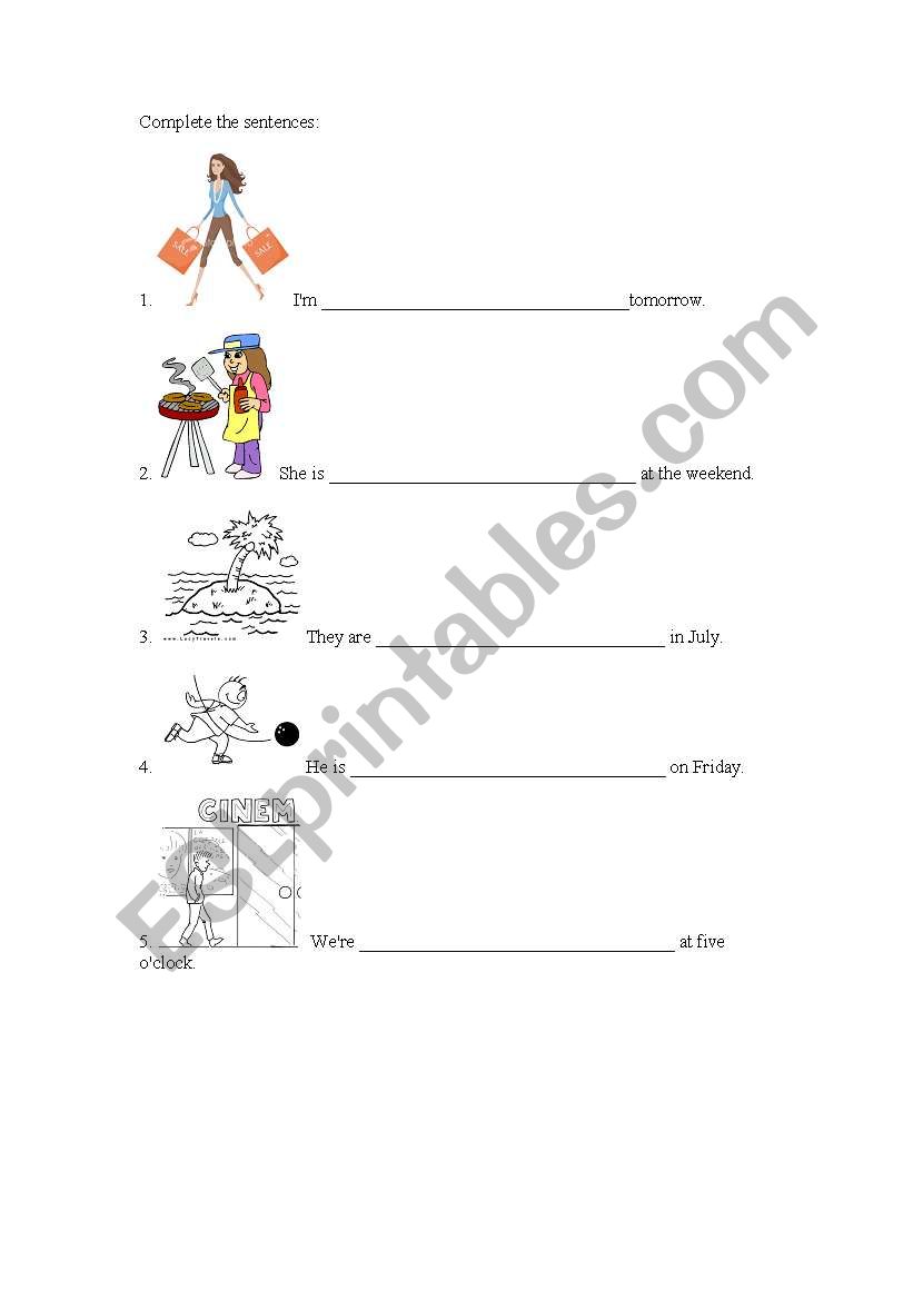 Present continuous for future worksheet