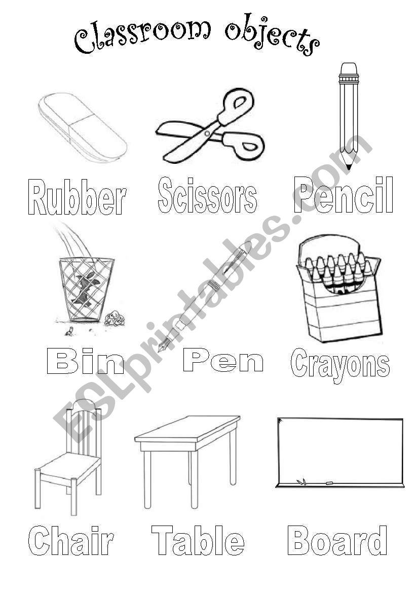 things in the classroom colouring pages