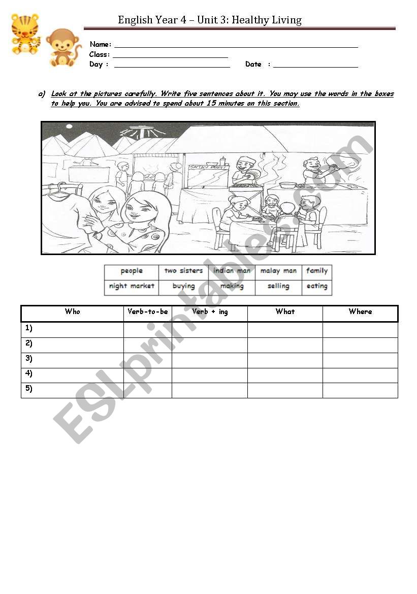 Monthly Test - Section C - Make sentences