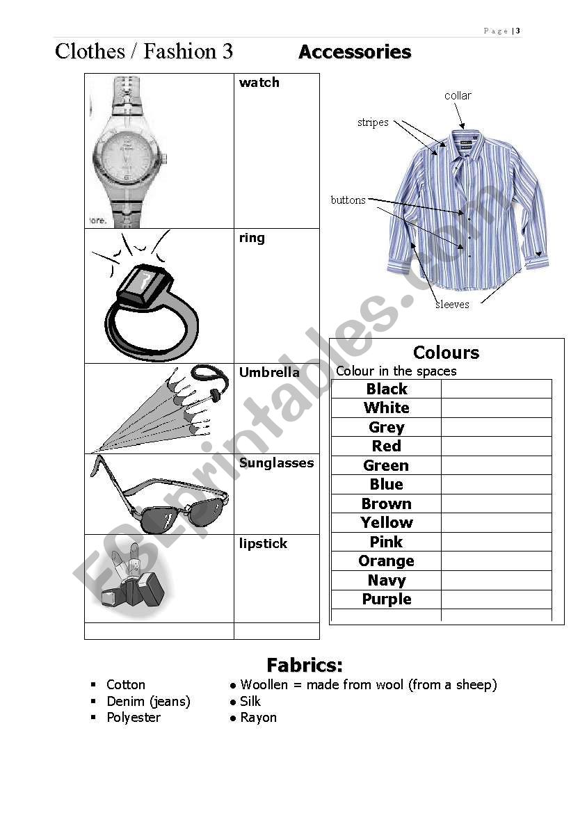 Clothes Men's Wear: English ESL worksheets pdf & doc