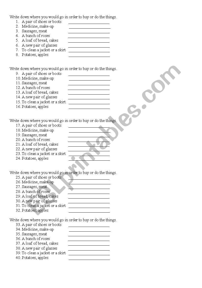 Jobs worksheet