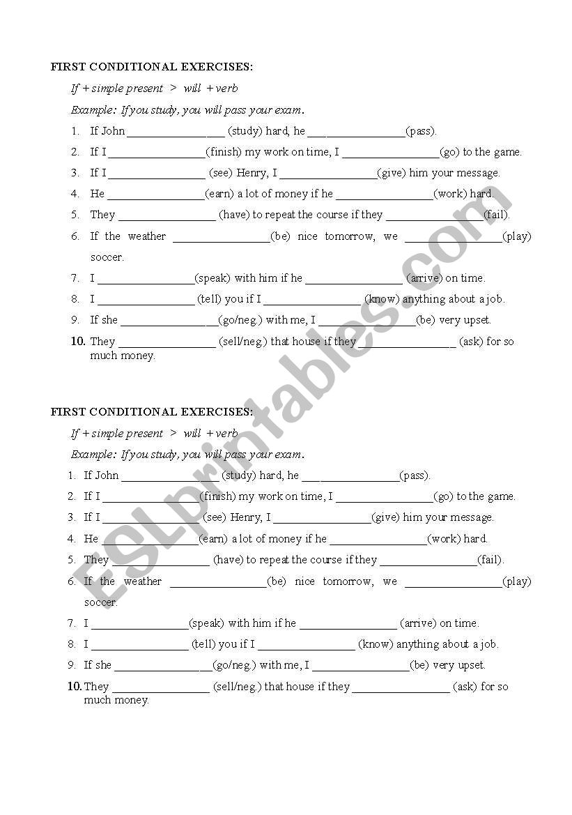 First Conditional worksheet