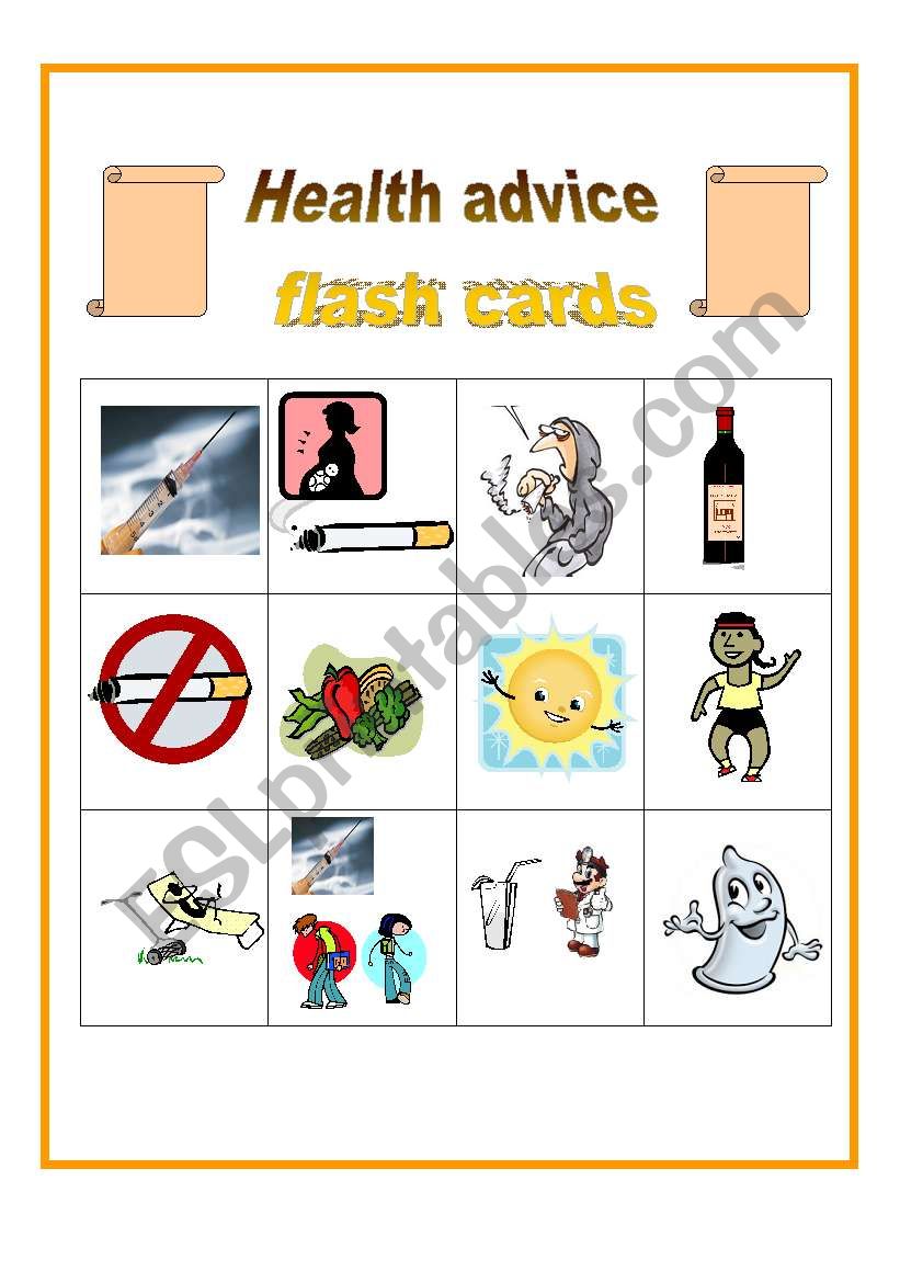 Health advice worksheet