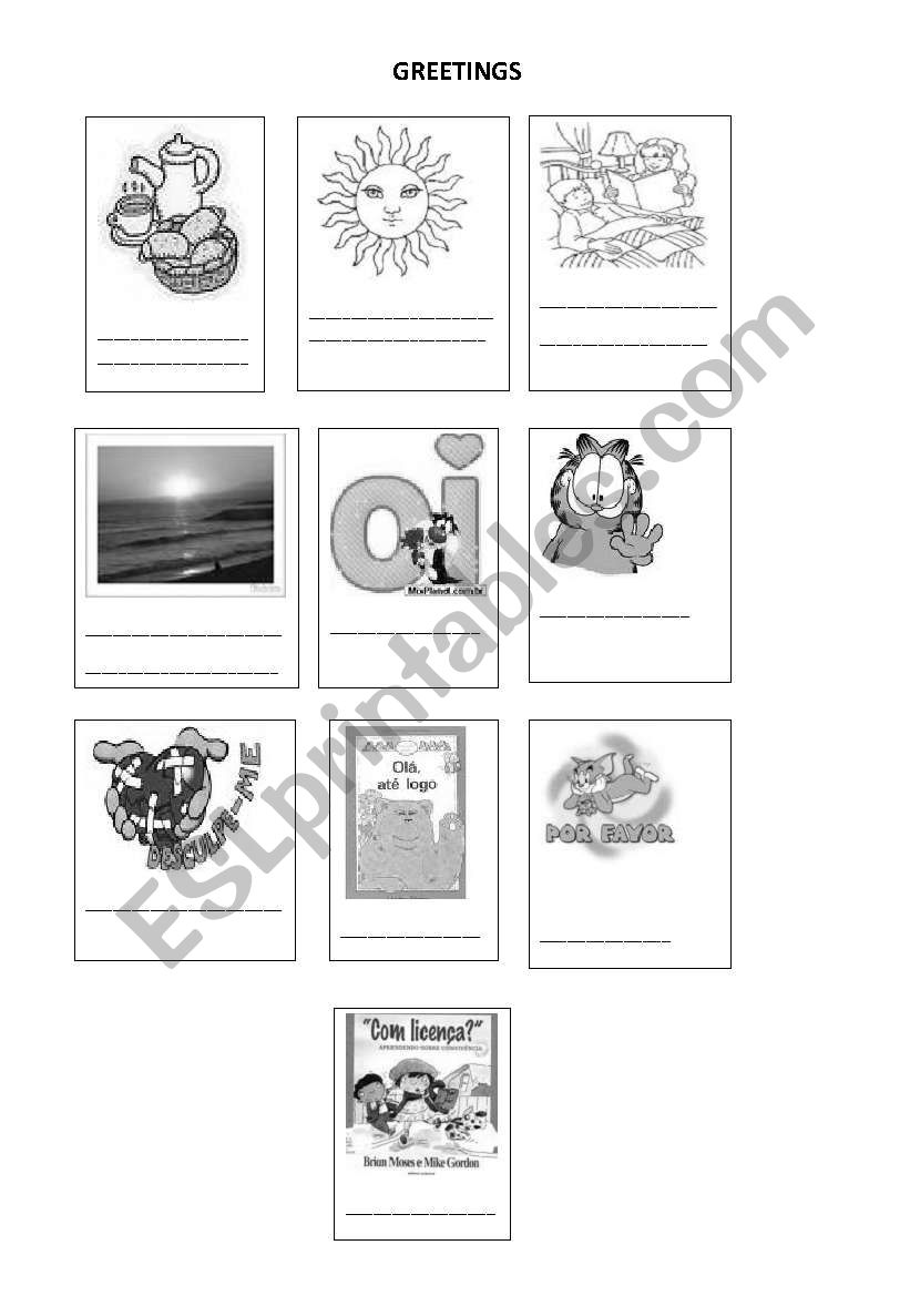 GREETINGS worksheet