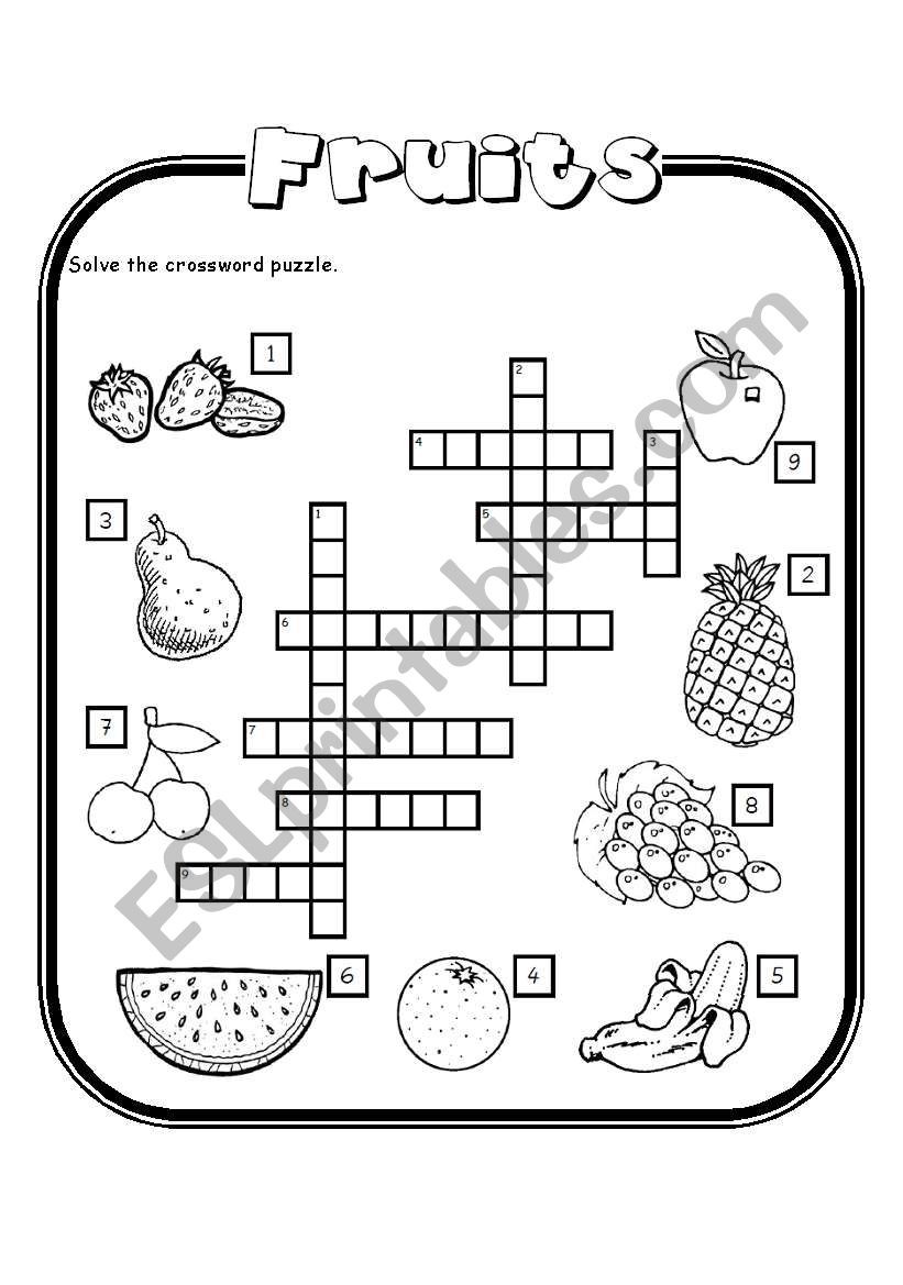 Fruits worksheet