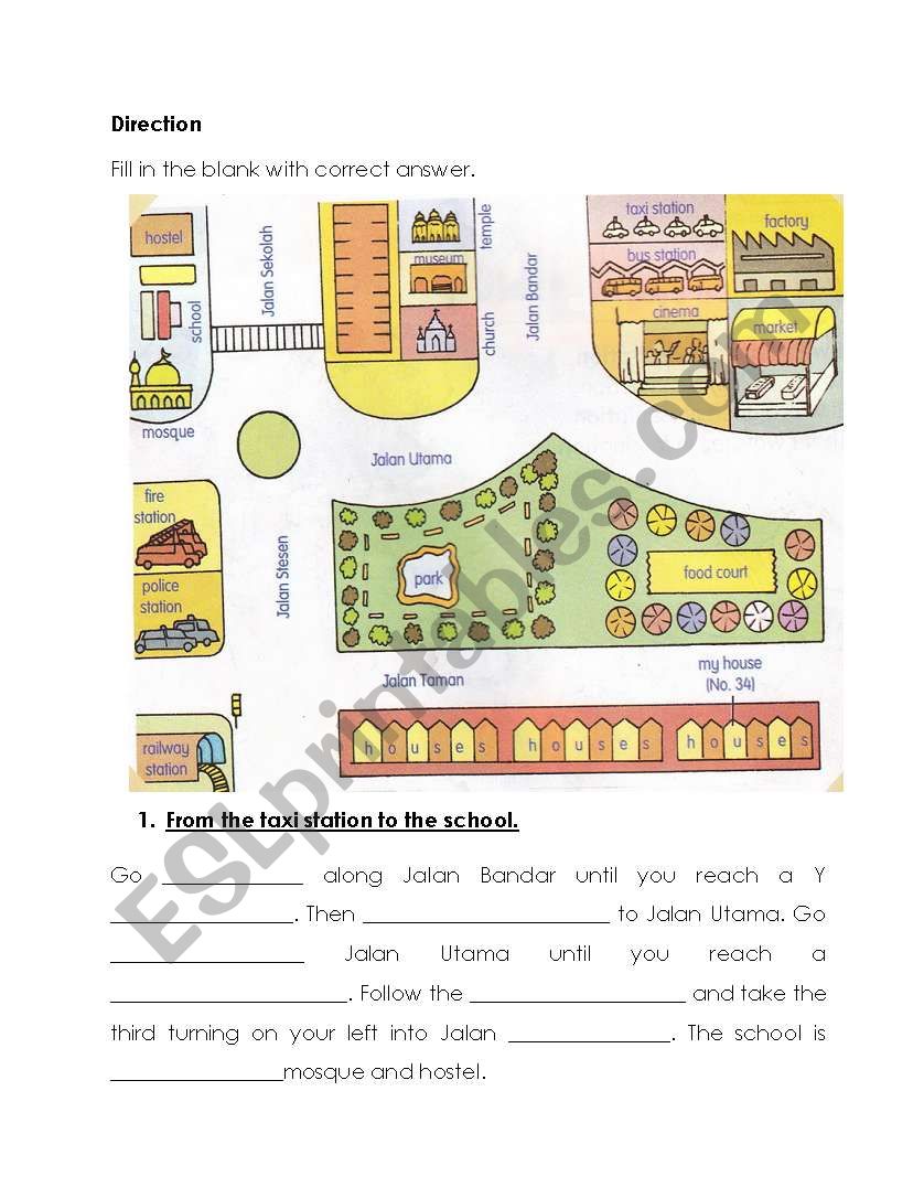 direction worksheet