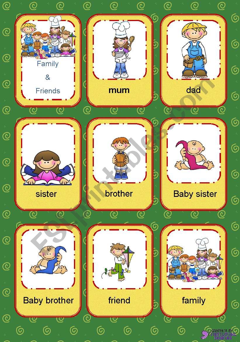 Flashcards Family and Friends worksheet