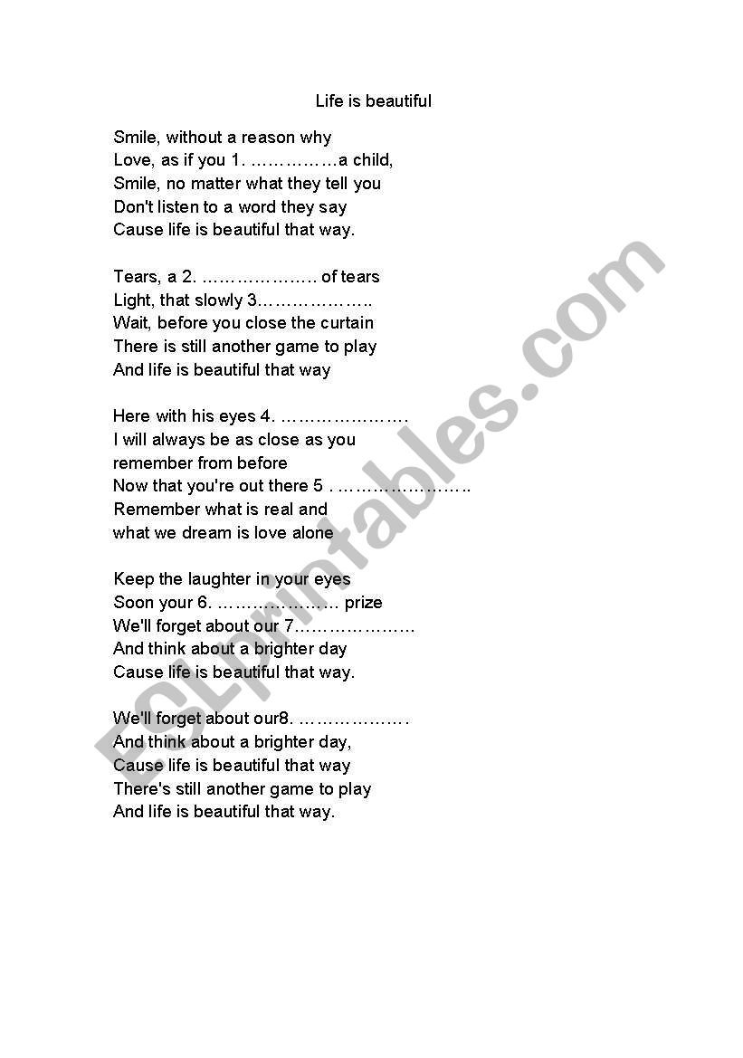 english-worksheets-life-is-beautiful