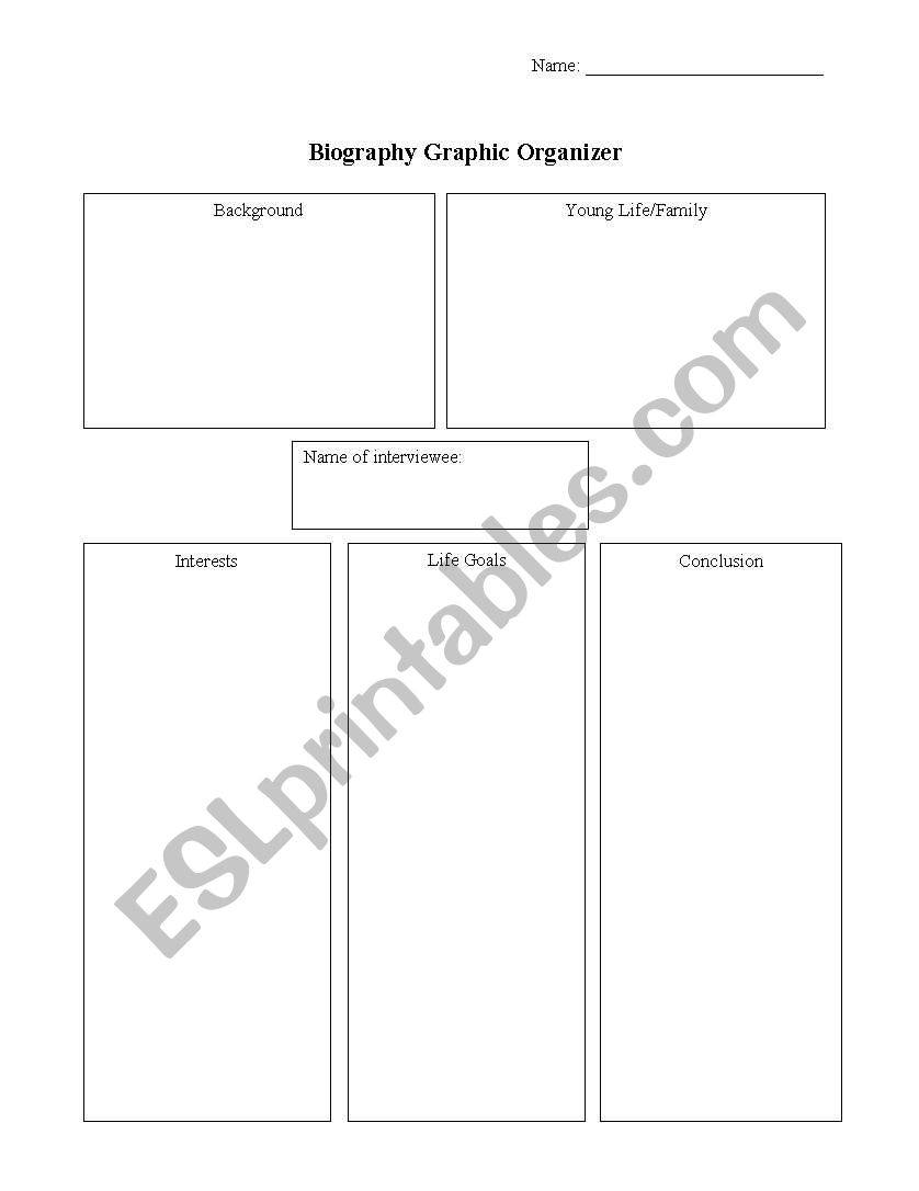 Biography graphic organizer worksheet