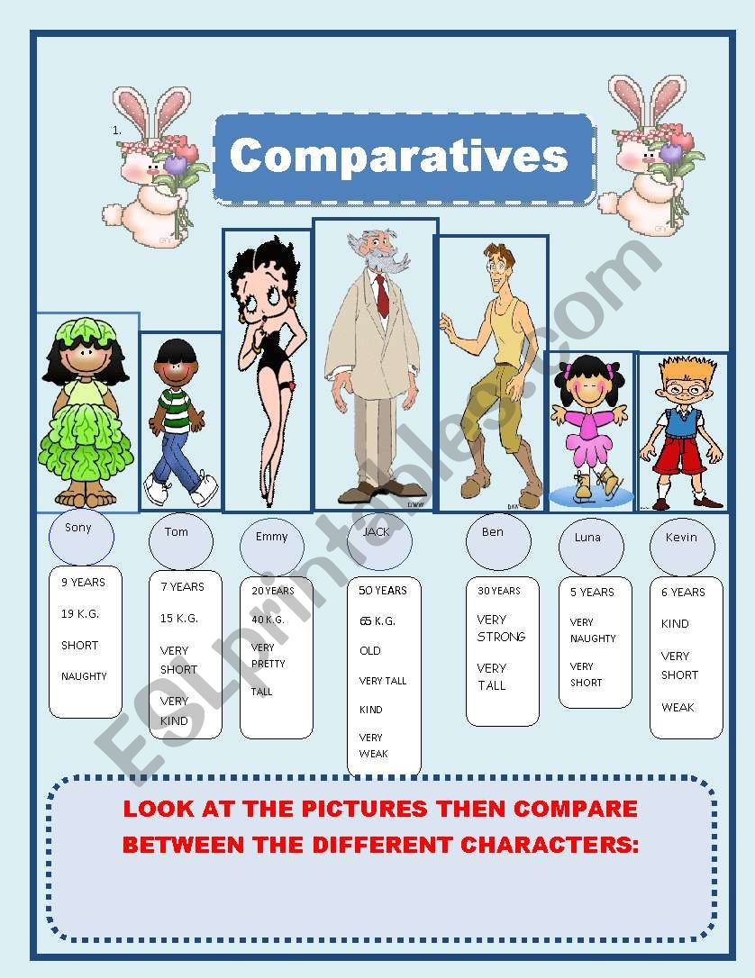 Comparatives Esl Worksheet By Nora85