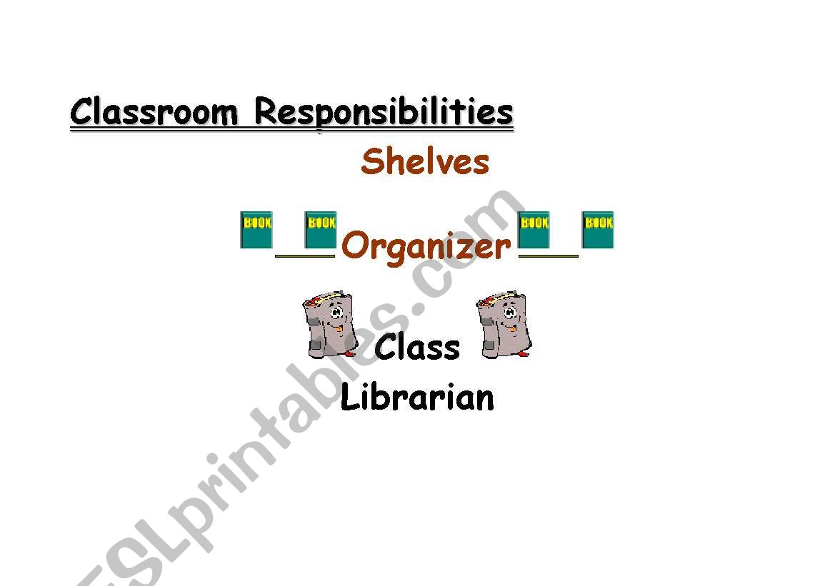 classroom responsibilities worksheet