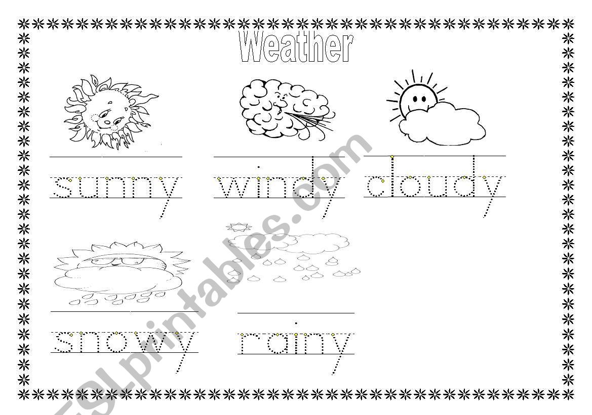 Weather Tracing Pages Weather Worksheets Preschool Th - vrogue.co