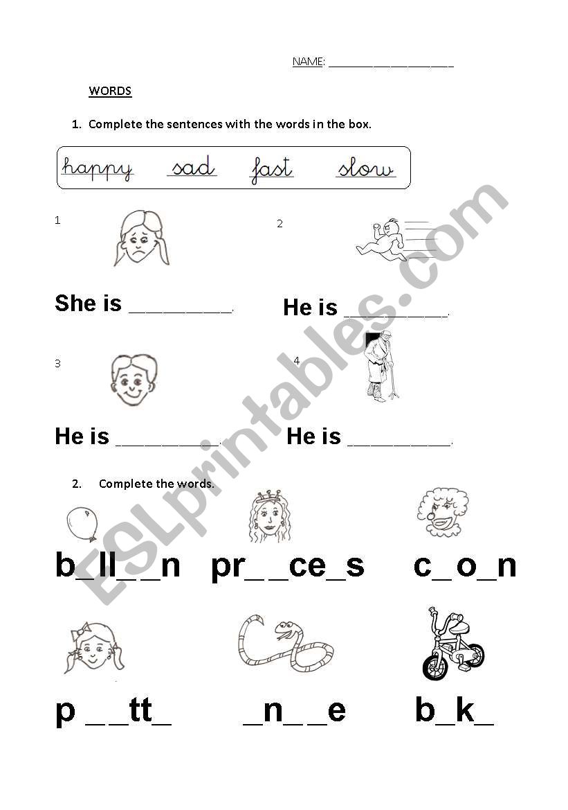 Adjectives and nouns worksheet