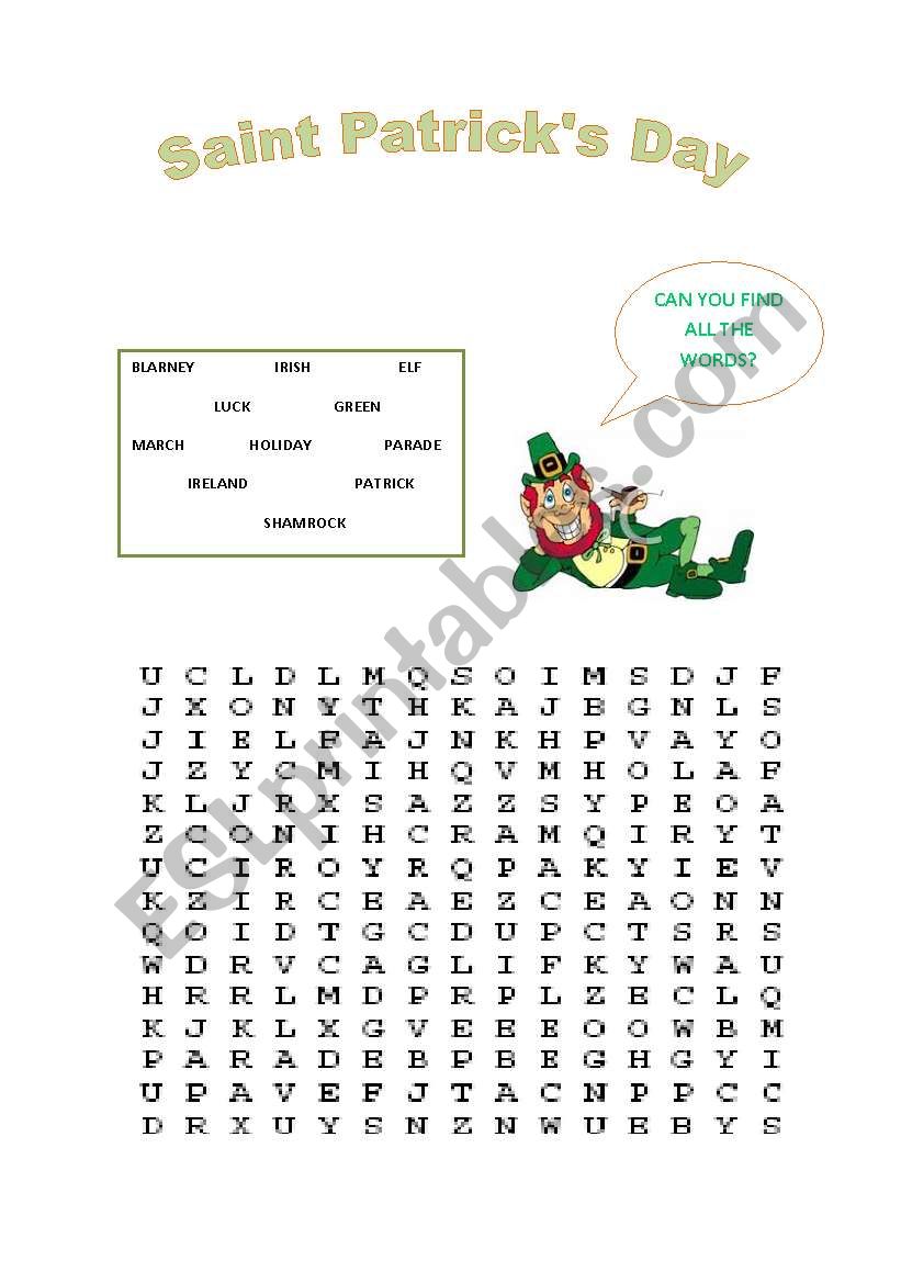 Saint Patricks Day  worksheet