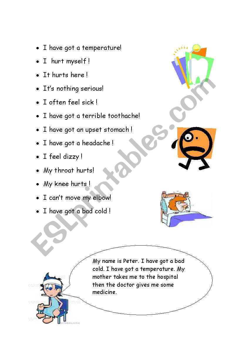 Daily Language about health worksheet