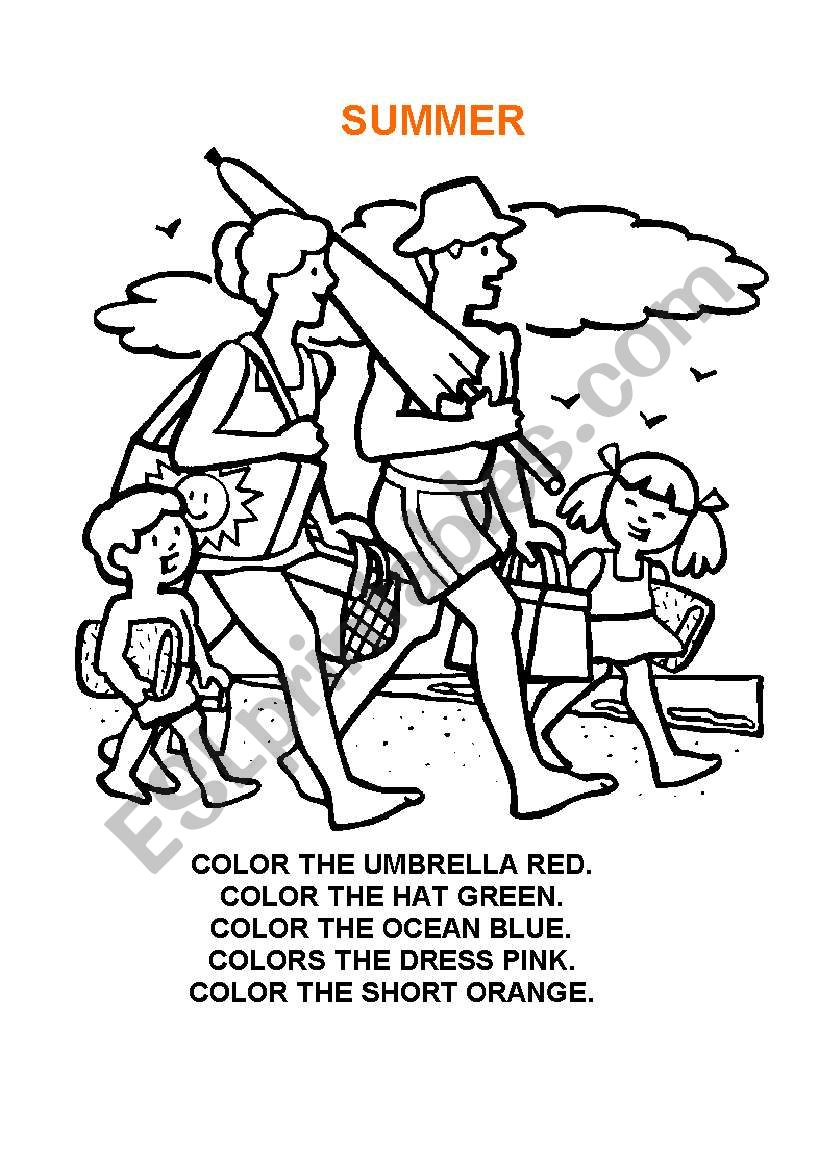 Color activity worksheet