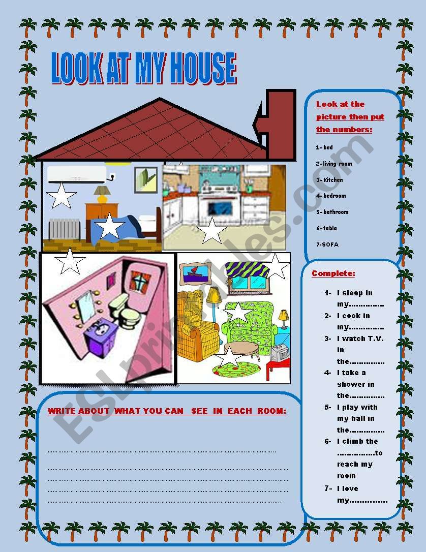 LOOK AT MY HOUSE worksheet