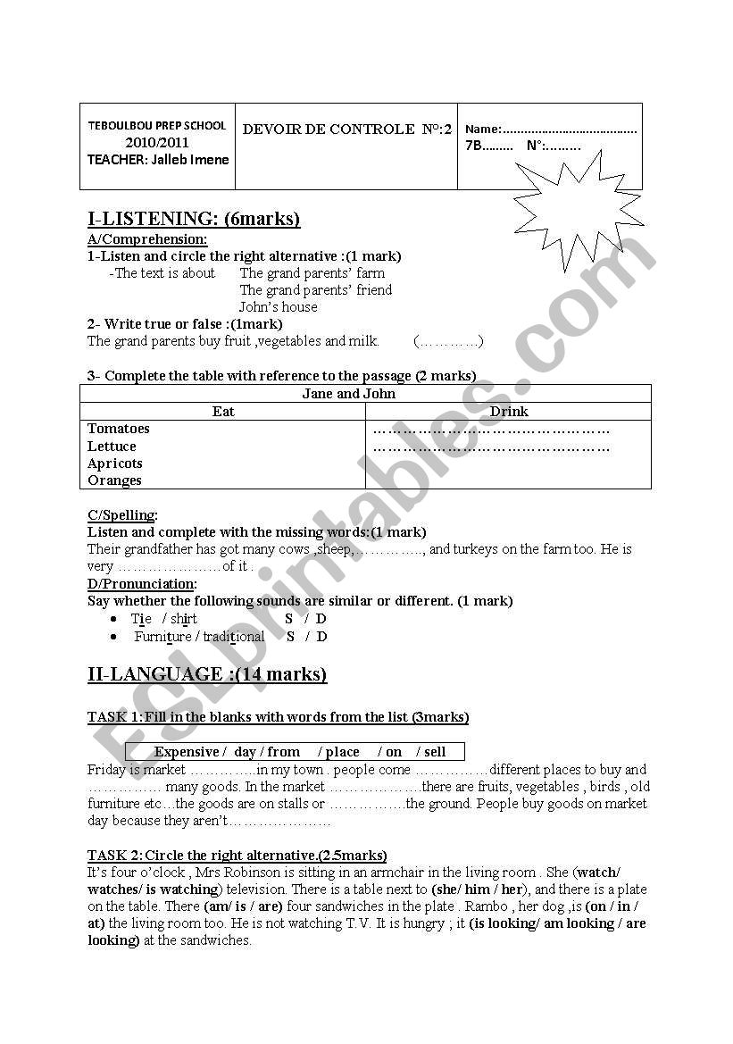 mid-term test n2 worksheet