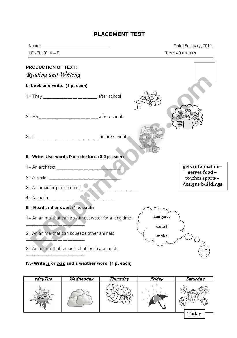english-worksheets-placement-test