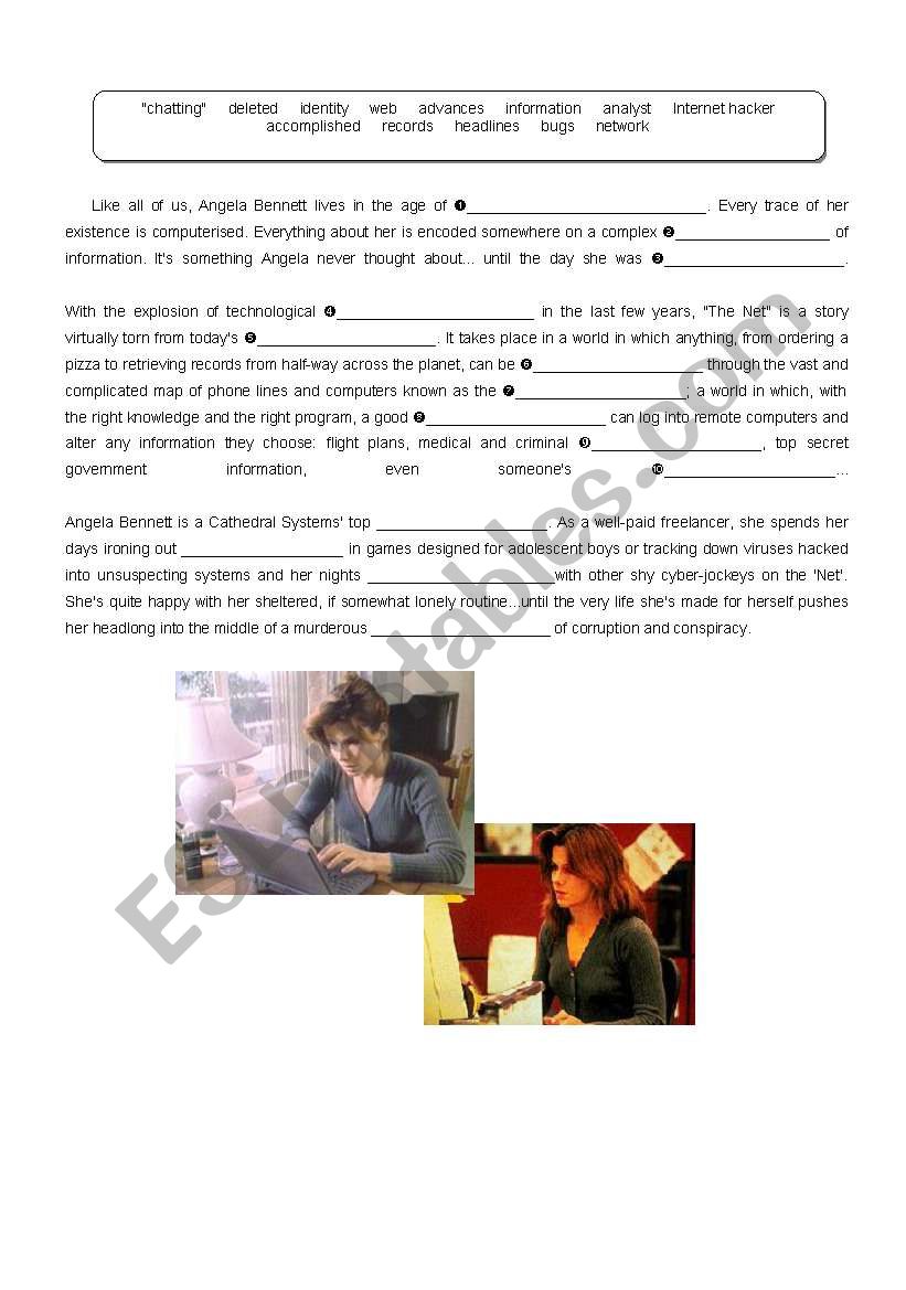 The Net - film worksheet - ESL worksheet by Luca_