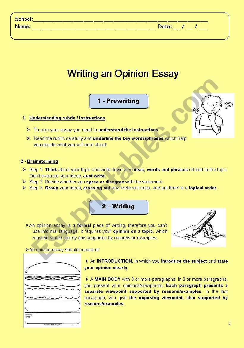 how to write opinion essay