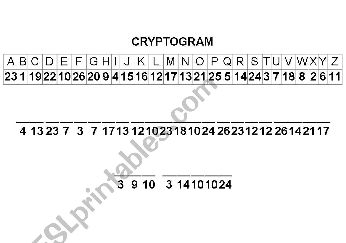 AUTUMN CRYPTOGRAM worksheet