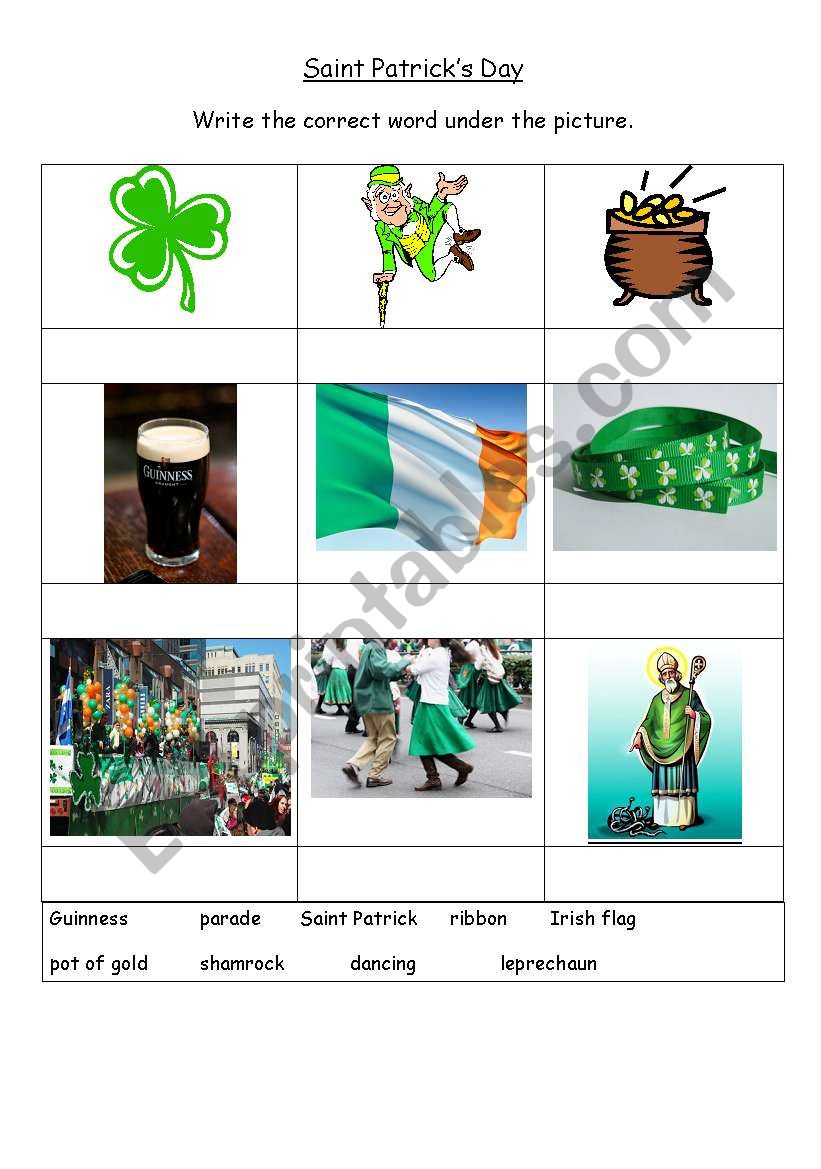 Saint Patricks Day Vocabulary