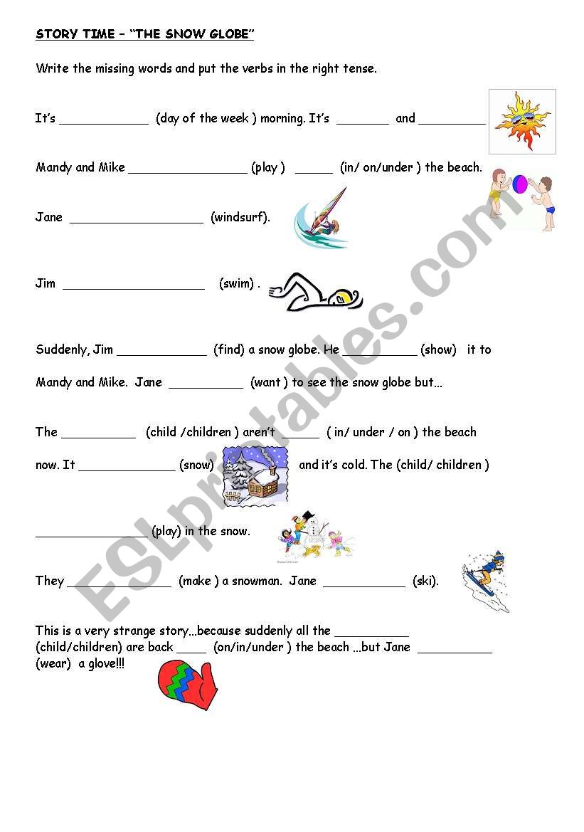 English worksheets: THE SNOW GLOBE