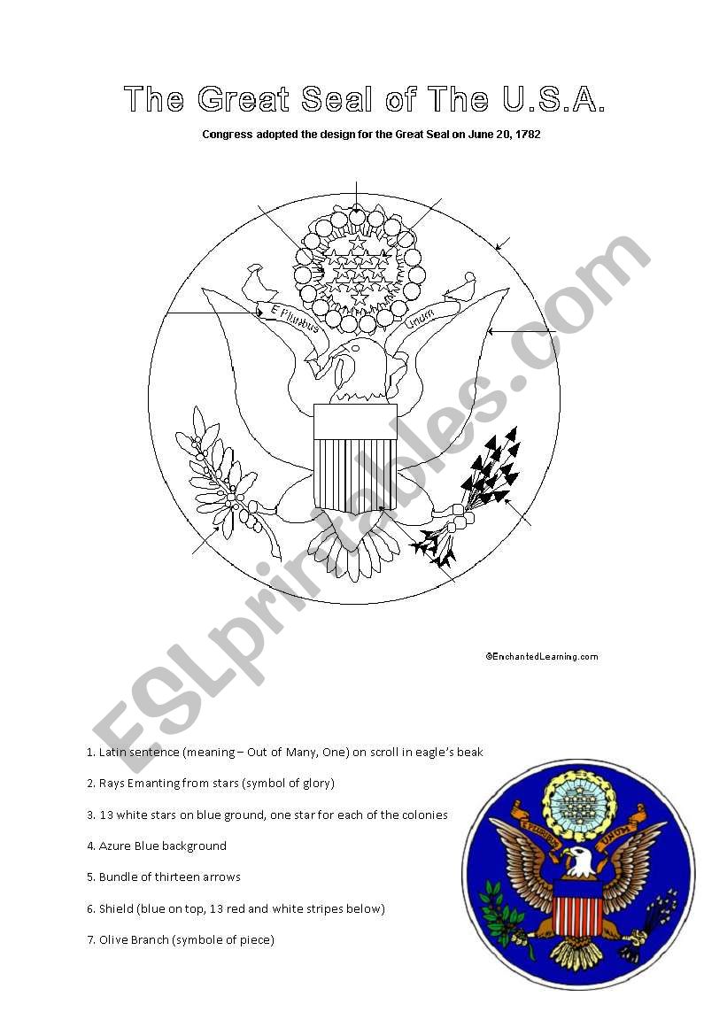 The Great Seal of The USA worksheet