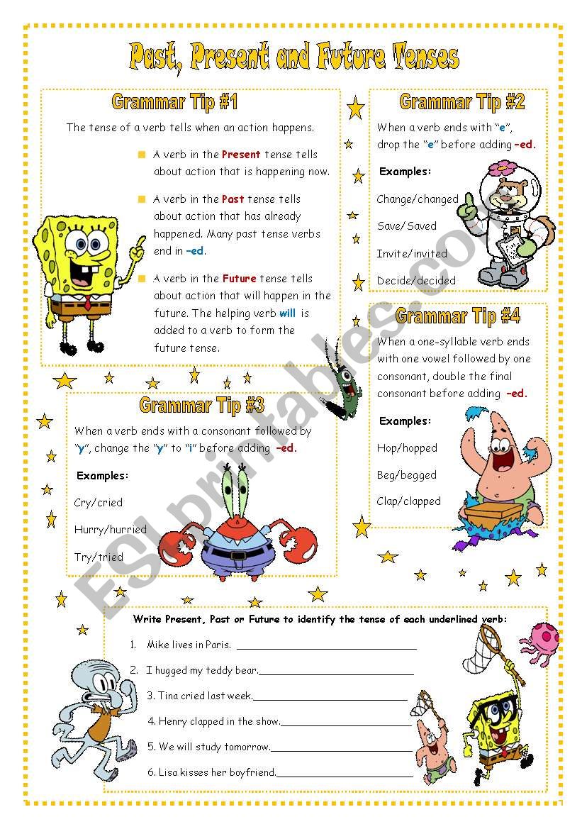 Past Present And Future Tense Worksheets Grade 3