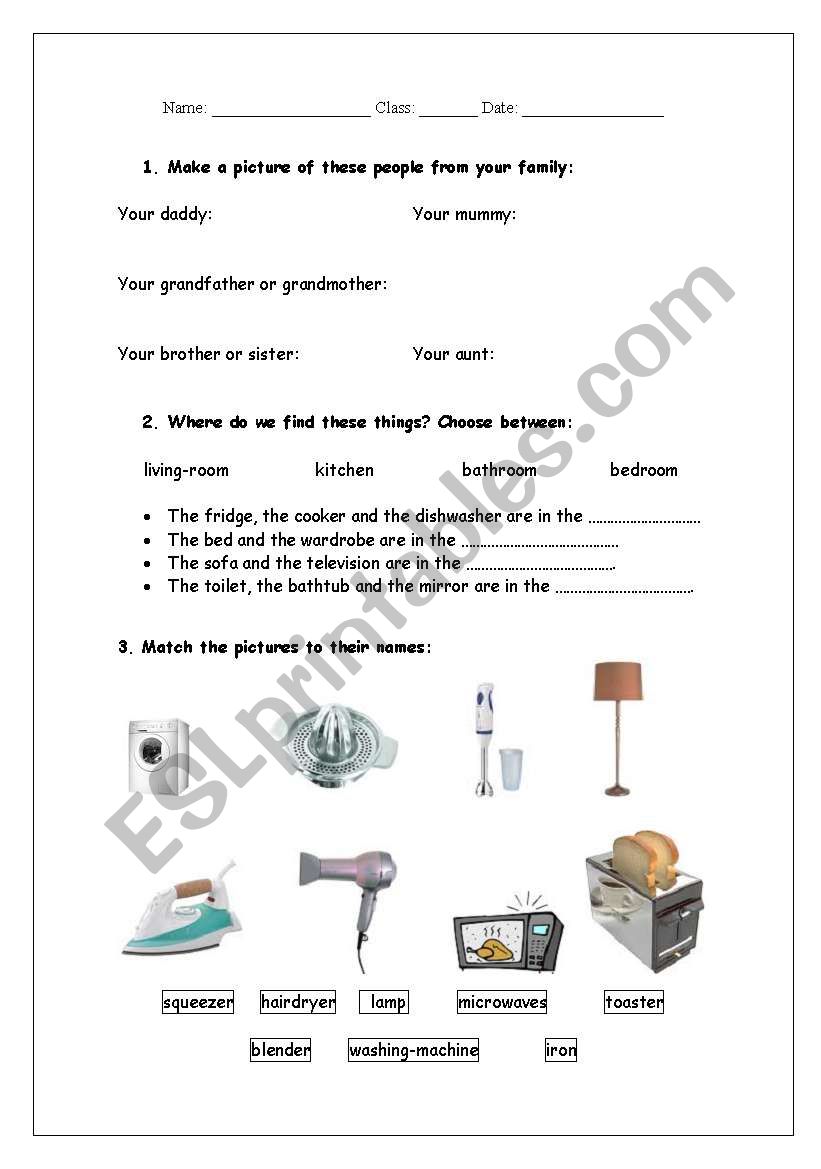 Family members and household appliances