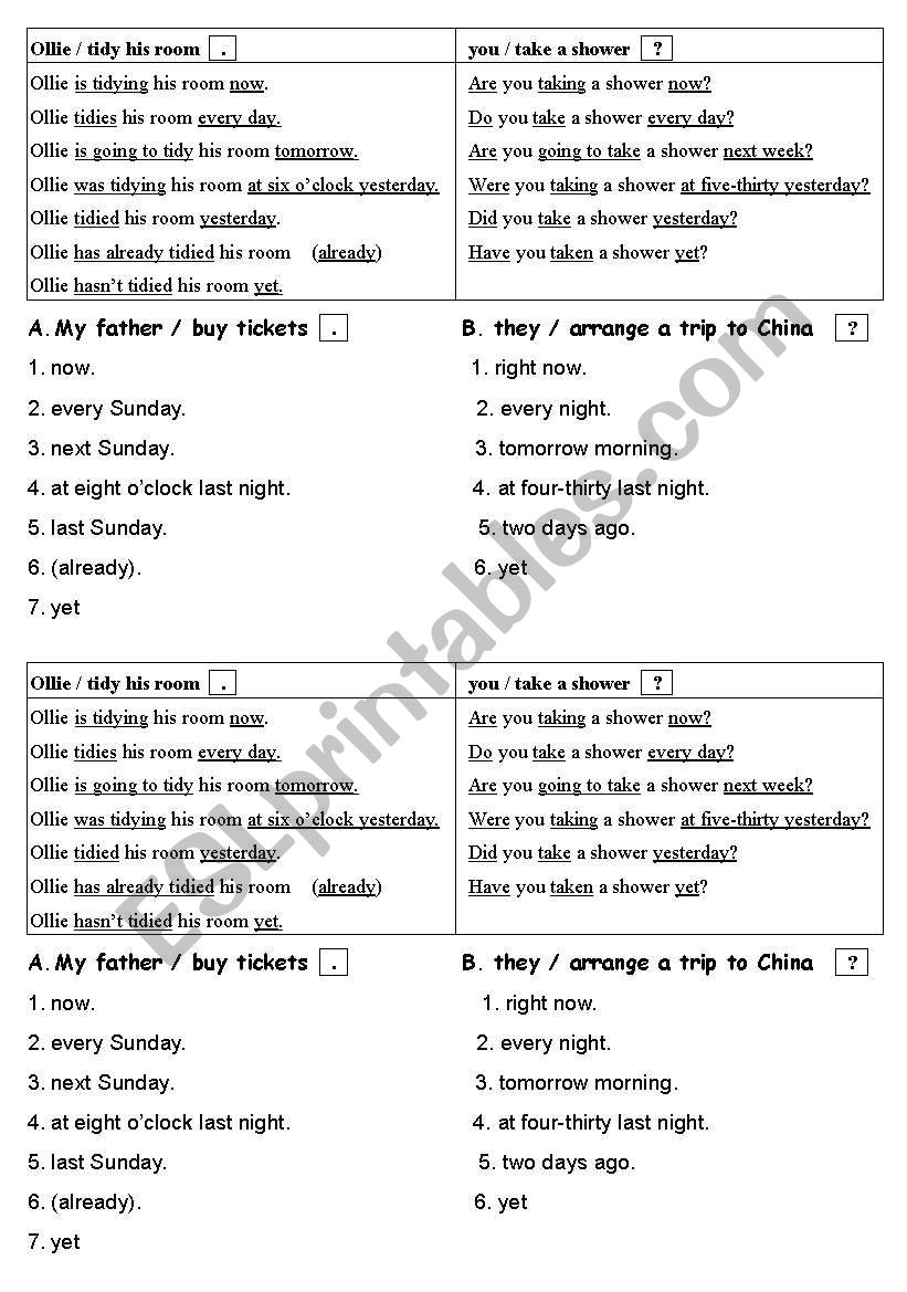 Tense Review worksheet