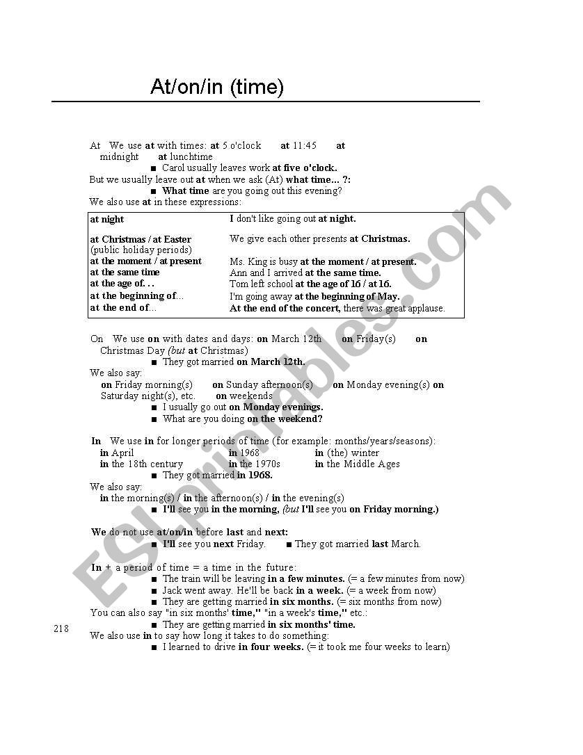 preposition worksheet