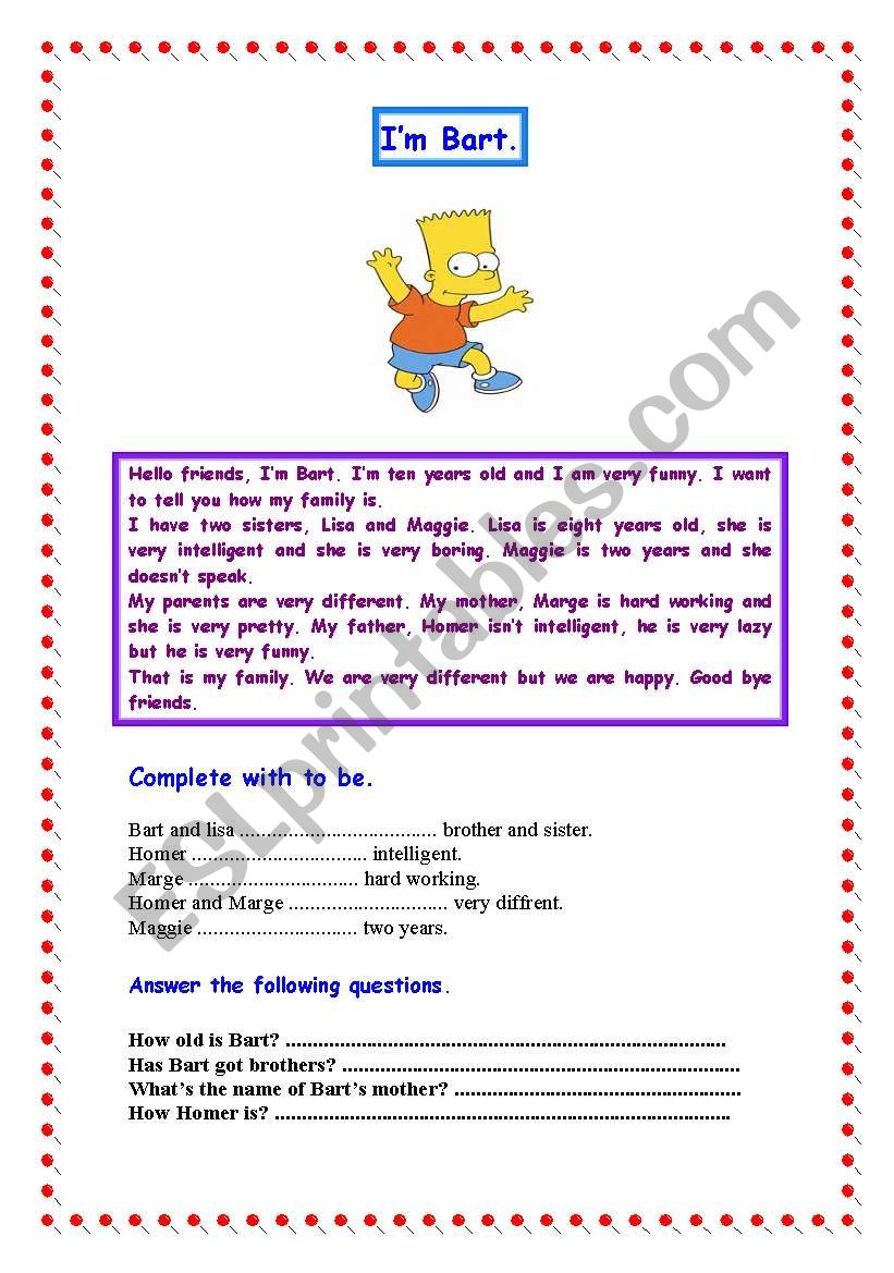 IM BART worksheet