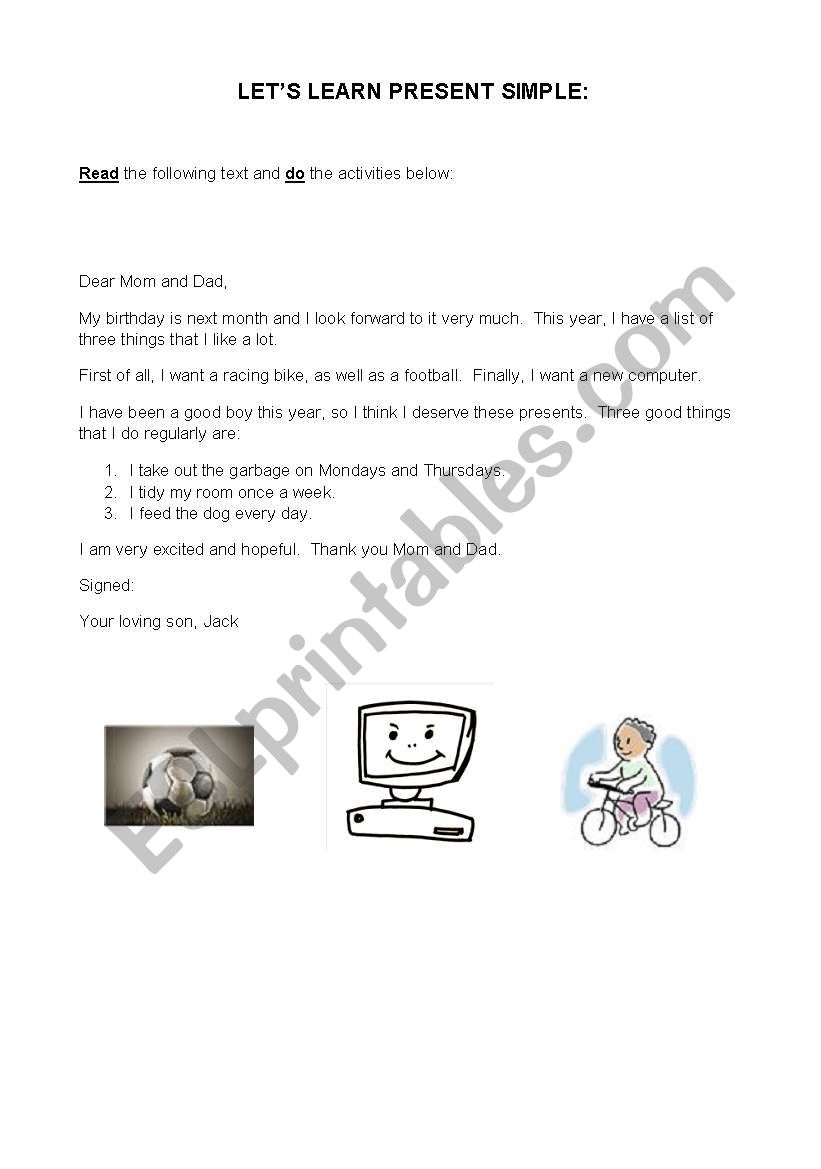 present simple worksheet