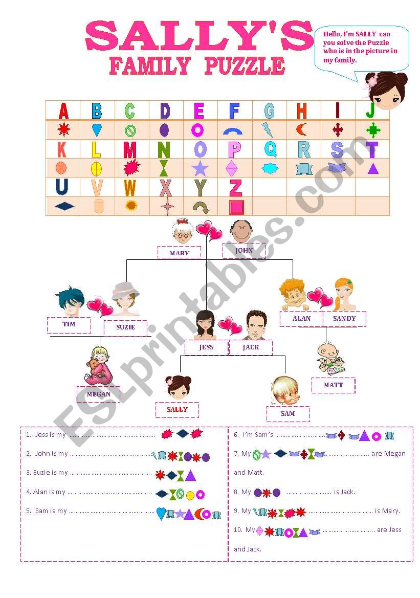 SALLYS FAMILY PUZZLE worksheet