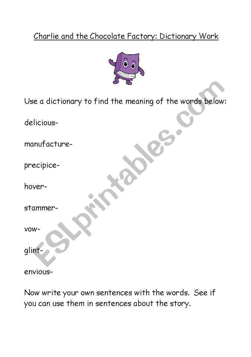 Dictionary Practice worksheet