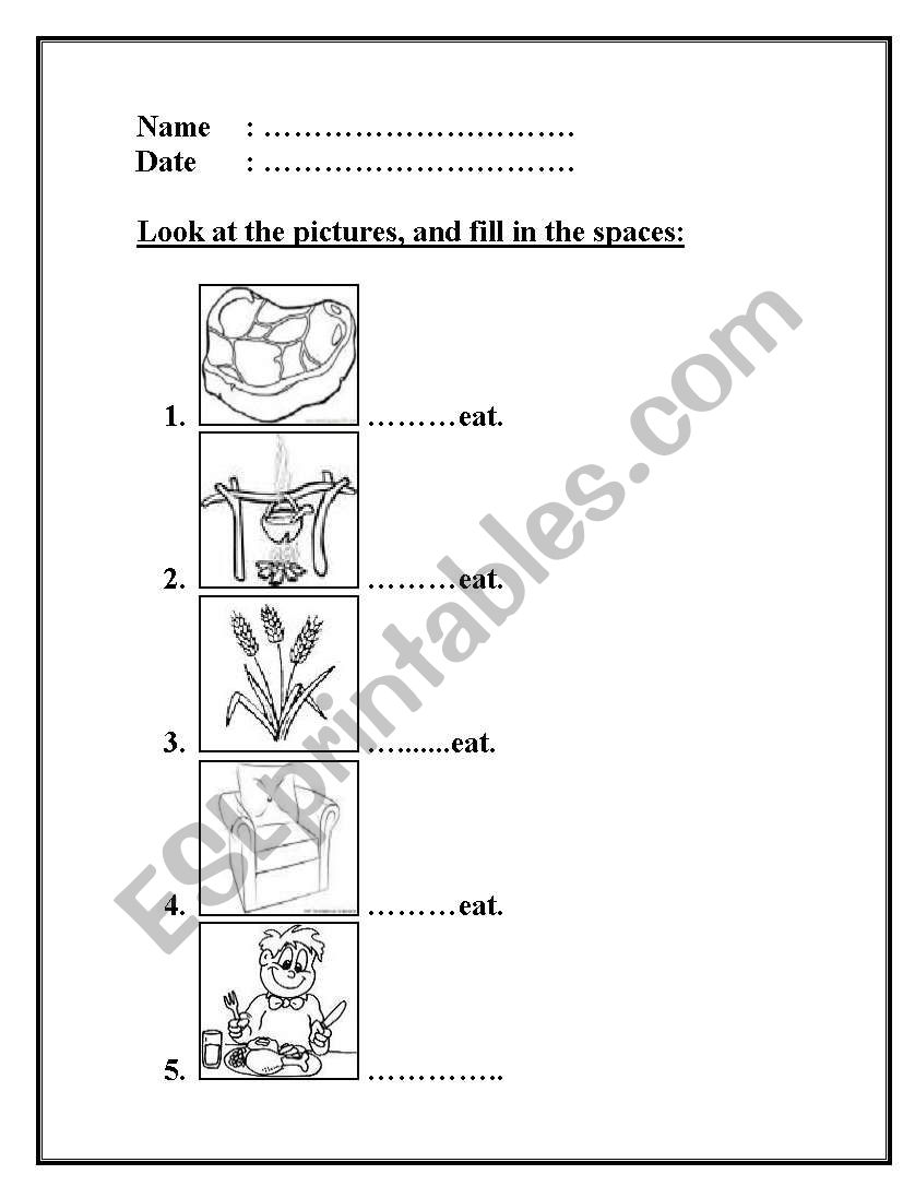 -eat word family worksheet