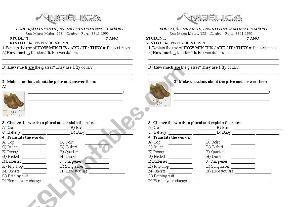 TEST 7 TH GRADE worksheet