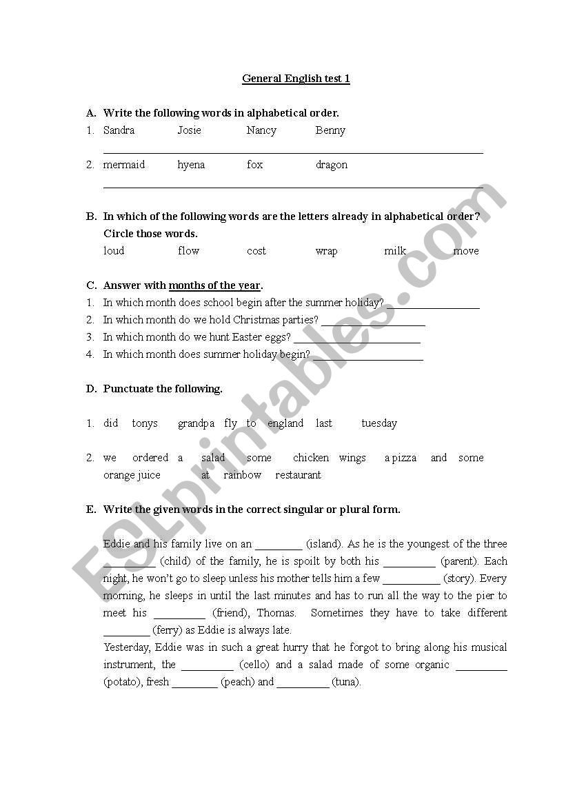 Pr.2 Test Paper worksheet
