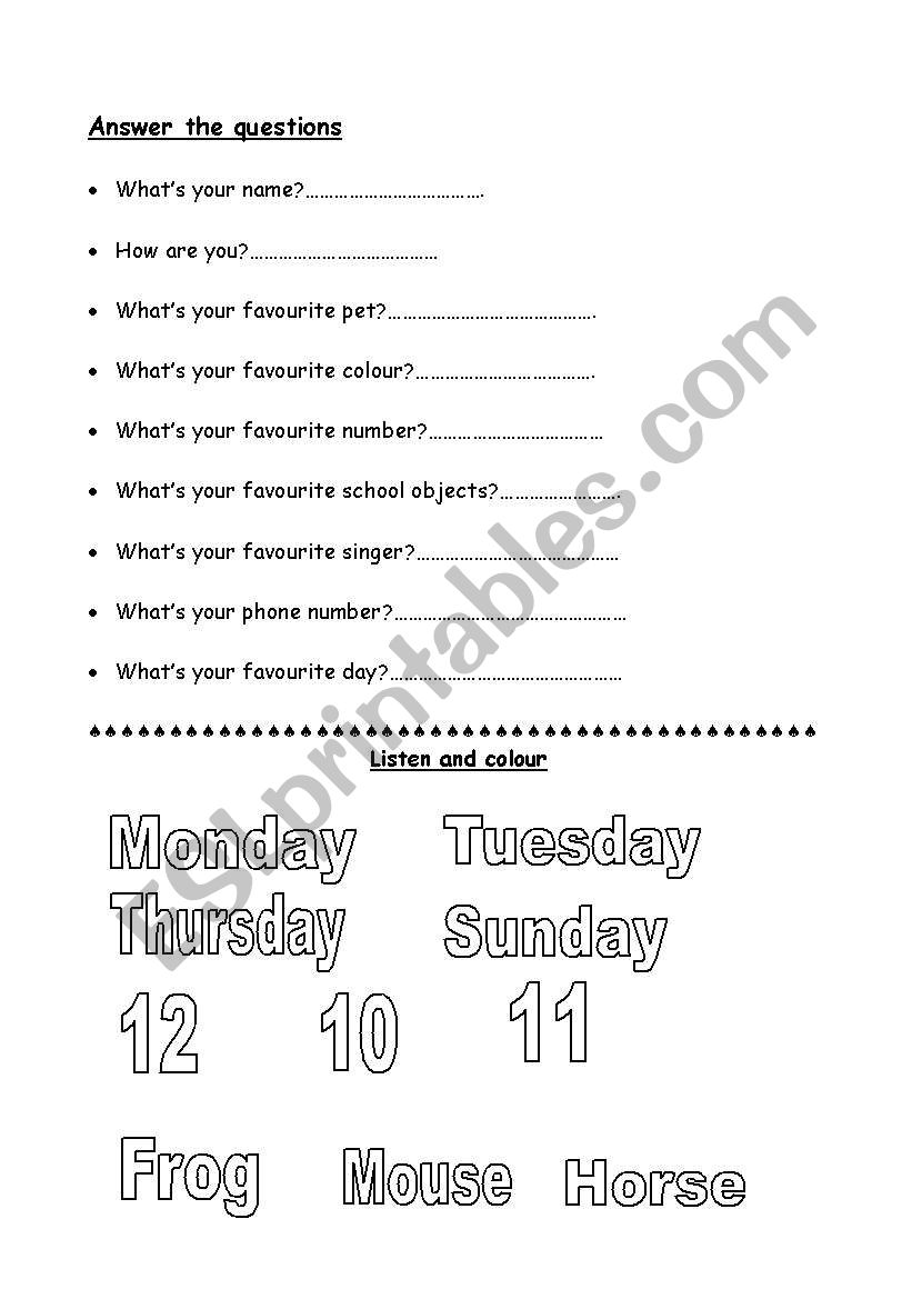 revision worksheet