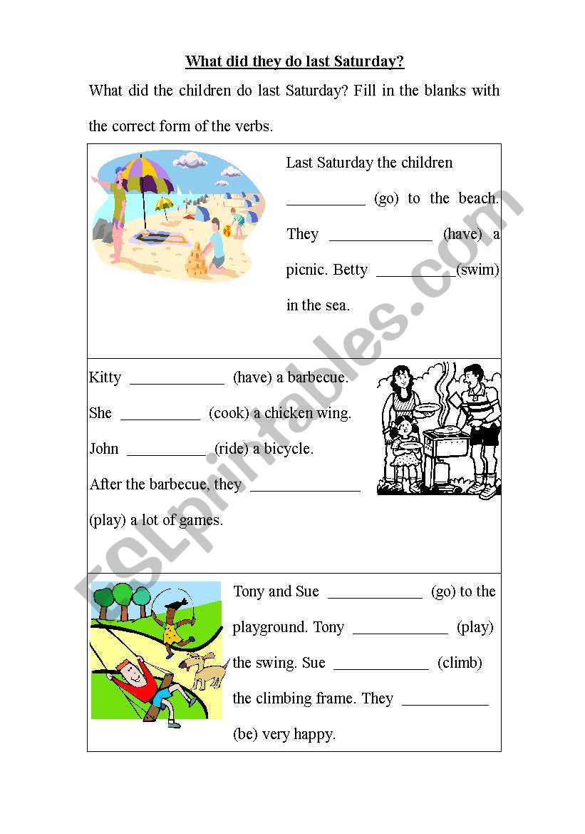 Past tense exercise worksheet