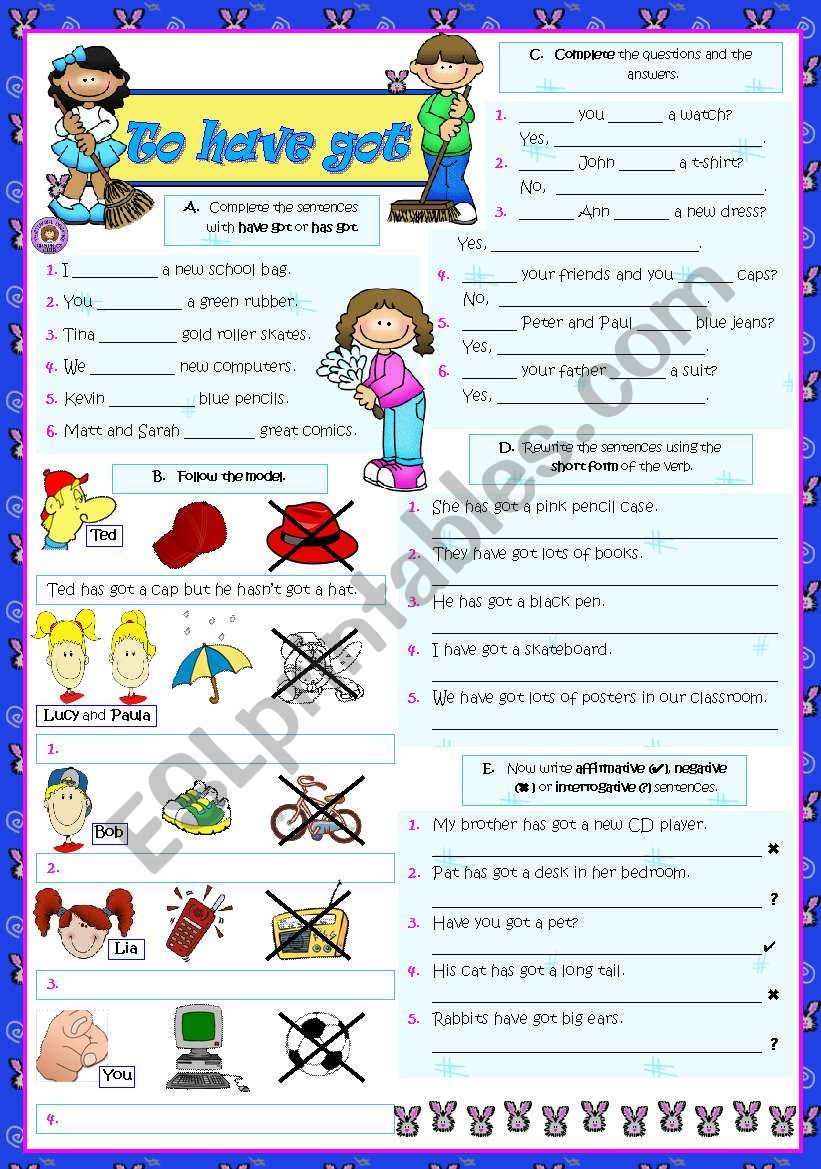 To Have Got - ESL worksheet by mariaolimpia