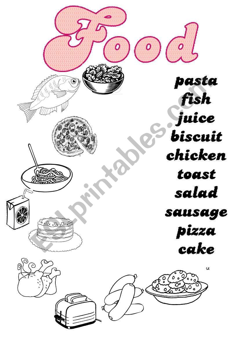 Food vocabulary worksheet