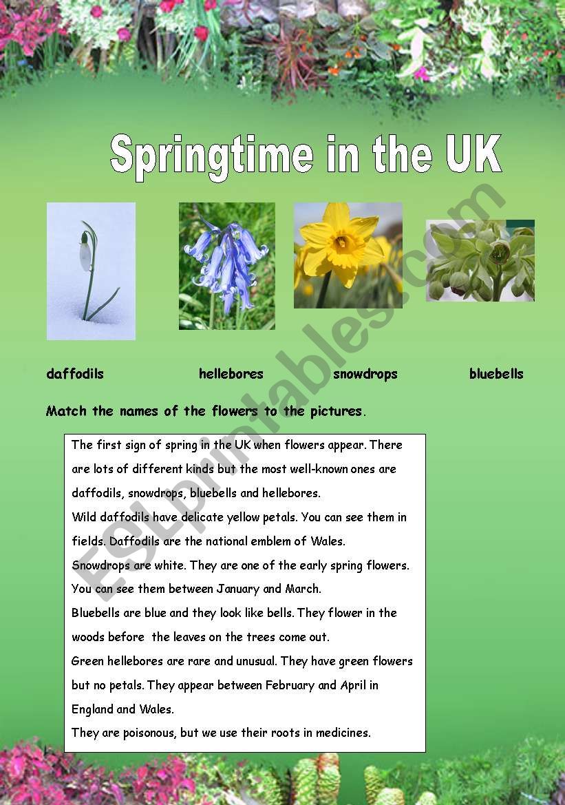 Springtime in the UK worksheet