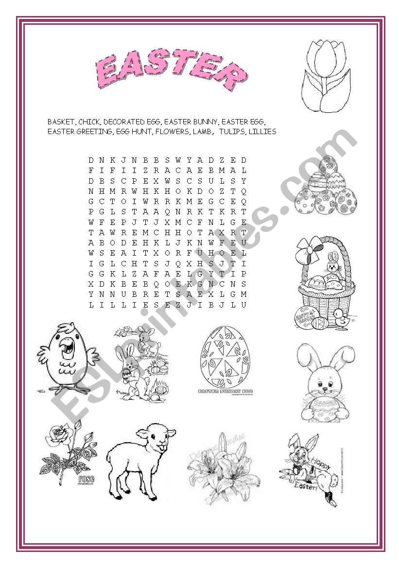 EASTER SYMBOL WORDSEARCH worksheet