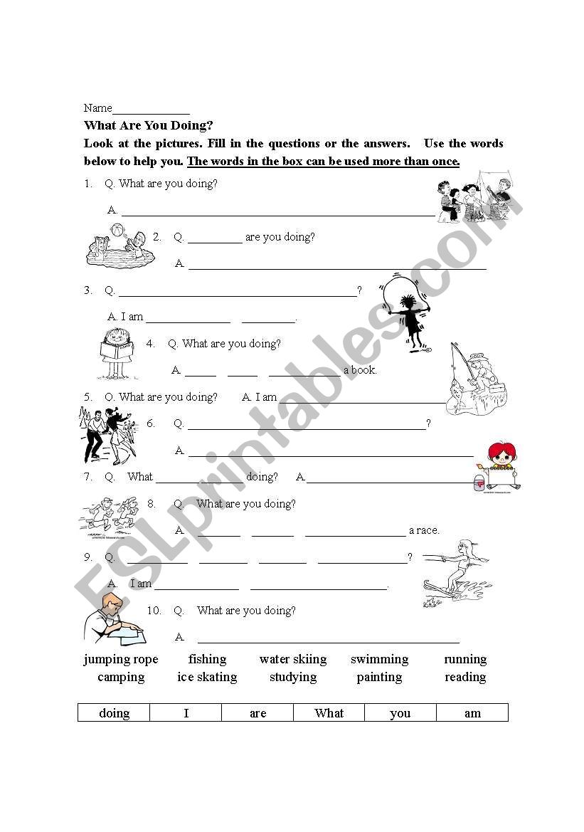 What are you doing? worksheet