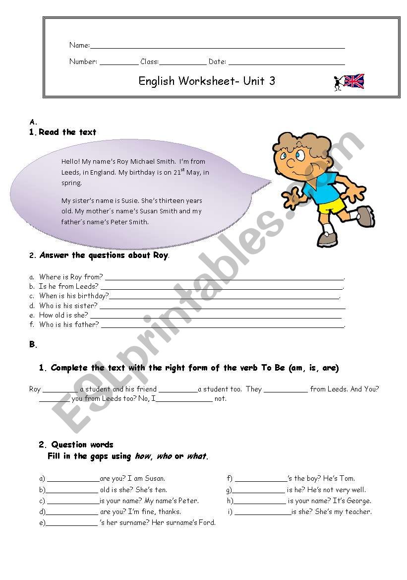 Family worksheet