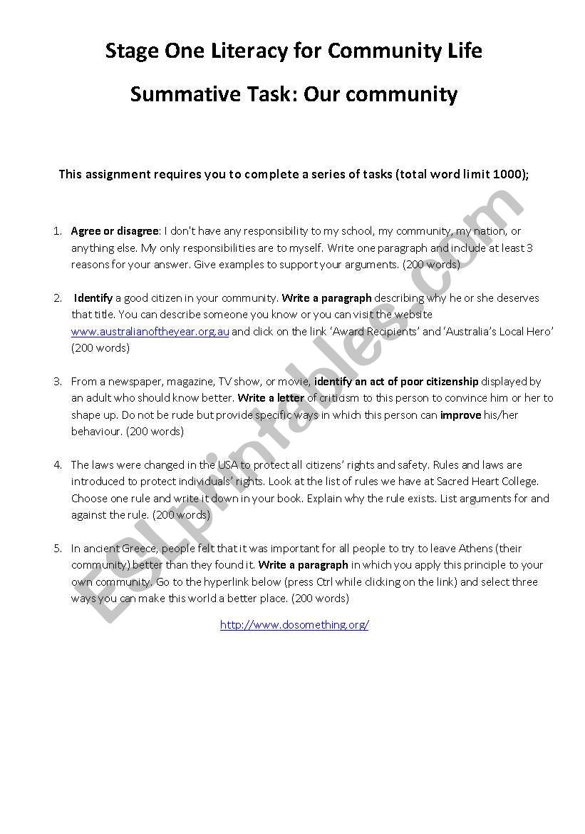 Are You A Good Citizen Esl Worksheet By Nitters - 